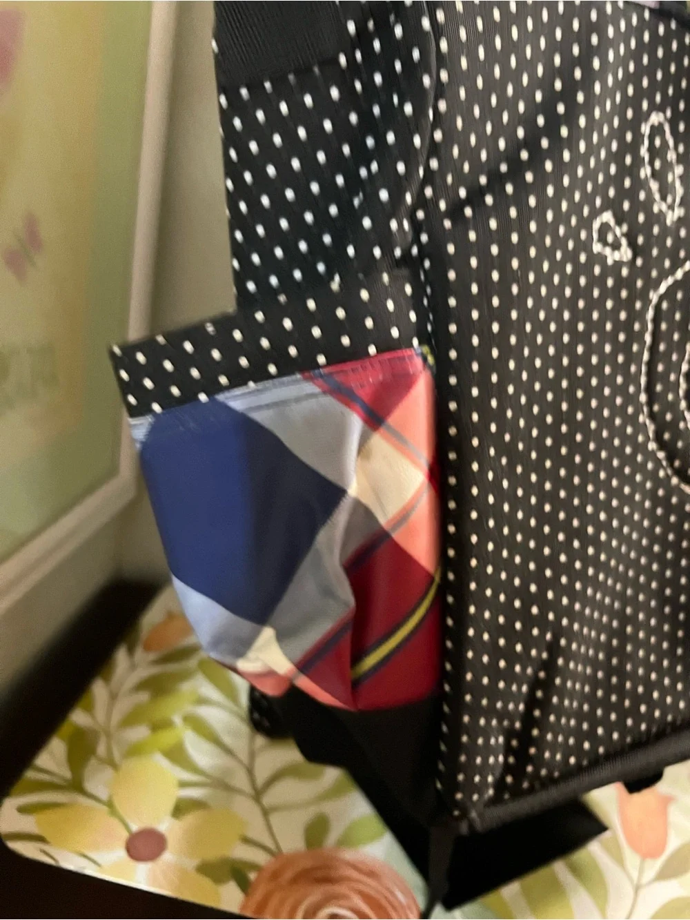 Justice Pink Navy Plaid Laptop Messenger Bag with Star Stud & Union Jack